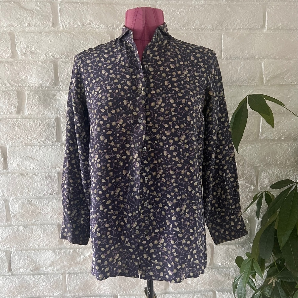 Agnes D'Aubry Purple Blouse Vintage Medium
